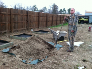 square foot gardening making dirt4 300x224
